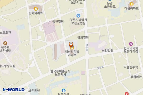 대신리치빌아파트 앞 위치 지도 — 충청북도 보은군 보은읍 삼산리 151-25