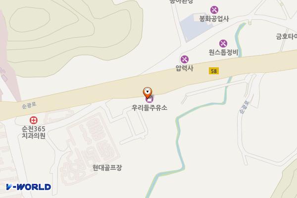 우리들주유소 화장실 위치 지도 — 전남광주통합특별시 순천시 순광로 270(영향동)