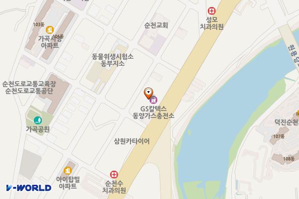 동아가스충전소 화장실 위치 지도 — 전남광주통합특별시 순천시 중앙로 371(가곡동)