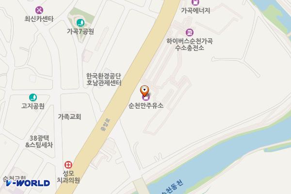 순천만주유소 화장실 위치 지도 — 전남광주통합특별시 순천시 중앙로 412(가곡동)