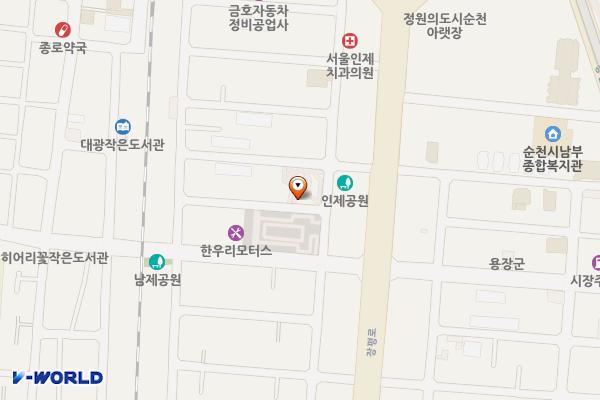 인제공원 위치 지도 — 전남광주통합특별시 순천시 장평8길 4 (인제동)