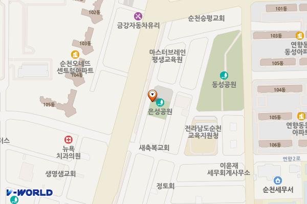 은성공원 위치 지도 — 전남광주통합특별시 순천시 장자보3길 60 (연향동)