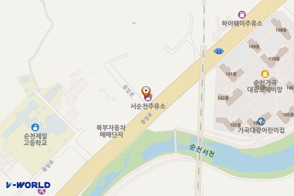 서순천주유소 화장실 위치 지도 — 전남광주통합특별시 순천시 중앙로 511(가곡동)