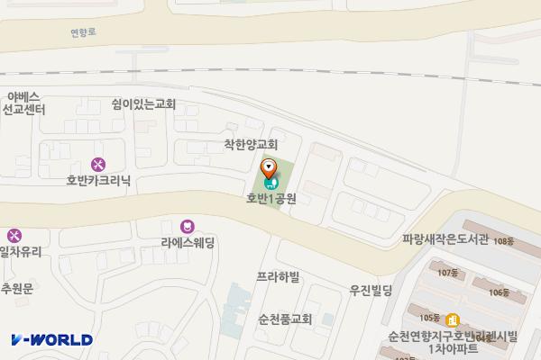 호반1공원 위치 지도 — 전남광주통합특별시 순천시 연향동 1593