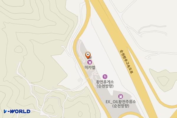 황전(순천방향)휴게소 화장실 위치 지도 — 전남광주통합특별시 순천시 황전면 순천완주 고속도로 25