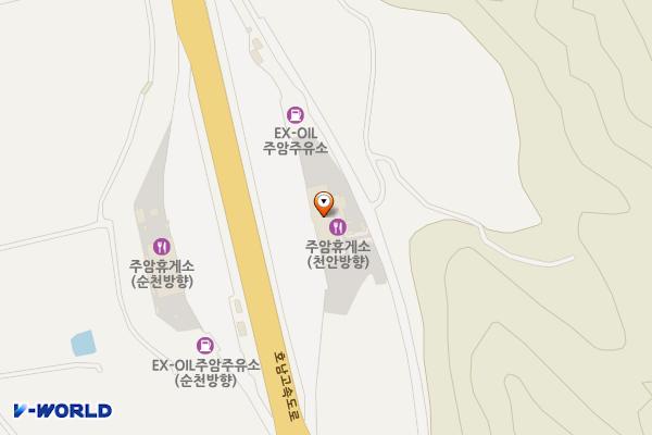 주암(천안방향)휴게소 화장실 위치 지도 — 전남광주통합특별시 순천시 주암면 호남고속도로 24