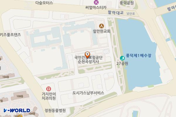 국민건강보험공단 순천지사 1층 정문 화장실 위치 지도 — 전남광주통합특별시 순천시 풍덕새길 15-4