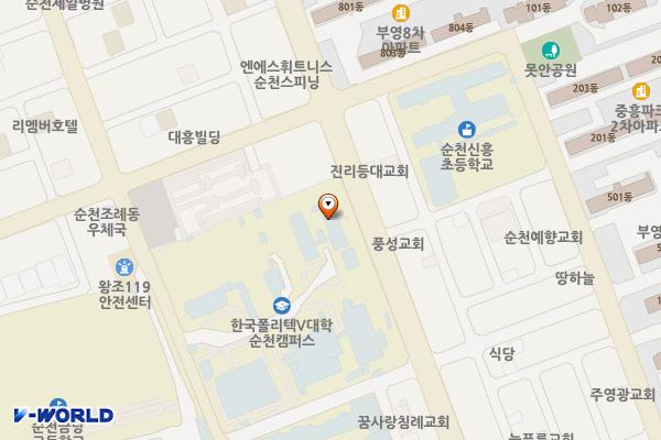 한국폴리텍대학 순천캠퍼스 화장실 위치 지도 — 전남광주통합특별시 순천시 기적의도서관1길 41 (조례동, 한국폴리텍Ⅴ대학 순천캠퍼스)