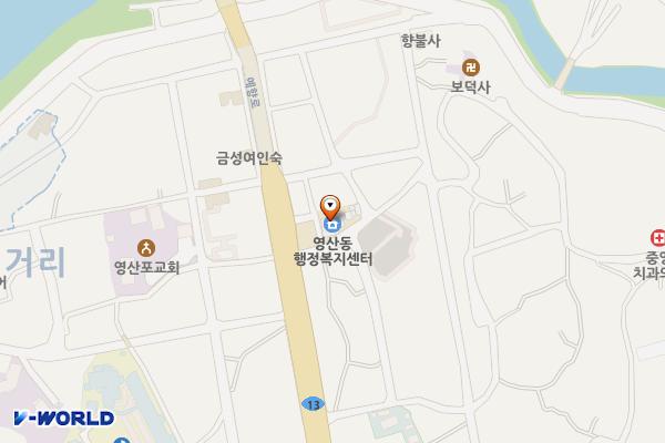 영산동행정복지센터 위치 지도 — 전남광주통합특별시 나주시 예향로 3872(영산동)