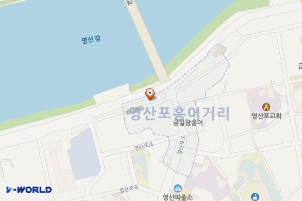 영산포등대홍어의거리공중화장실 위치 지도 — 전남광주통합특별시 나주시 등대길 82(영산동)