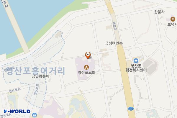 영산포교회 위치 지도 — 전남광주통합특별시 나주시 오포길 43 (영산동, 영산포교회)