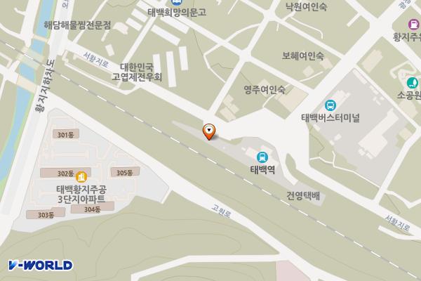 태백역옆 위치 지도 — 강원특별자치도 태백시 서황지로 79