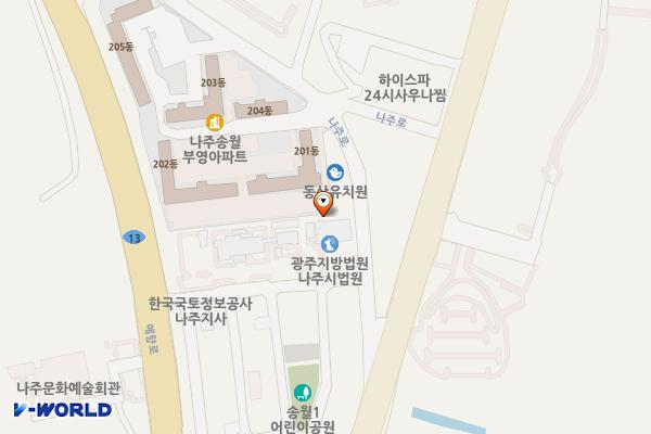 등기소 위치 지도 — 전남광주통합특별시 나주시 재신길 41