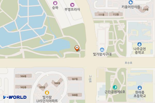 혁신도시 문화공원 4호 (첼로) 위치 지도 — 전남광주통합특별시 나주시 호수로 113