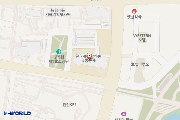 한국농수산식품유통공사 나주 본사 사옥(1층) 로비 위치 지도 — 전남광주통합특별시 나주시 문화로 227