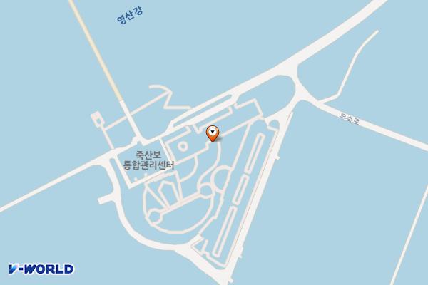 죽산보공원안내소공중화장실 위치 지도 — 전남광주통합특별시 나주시 다시면 영산강자전거길 7549