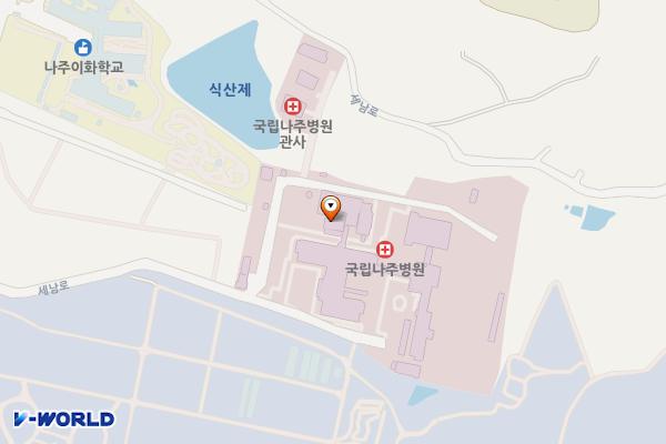 국립나주병원 위치 지도 — 전남광주통합특별시 나주시 산포면 세남로 1328-31