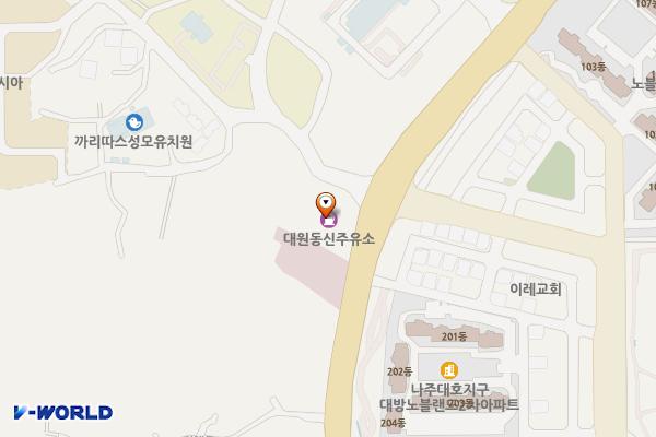 S-oil 대원동신주유소 위치 지도 — 전남광주통합특별시 나주시 건재로 89