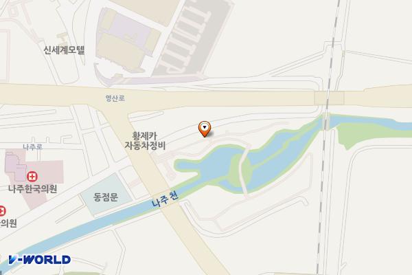 나주천 저류지공원 화장실 위치 지도 — 전남광주통합특별시 나주시 동점문길 34