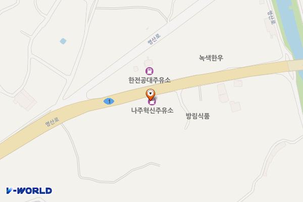 나주혁신주유소 위치 지도 — 전남광주통합특별시 나주시 산포면 영산로 6022