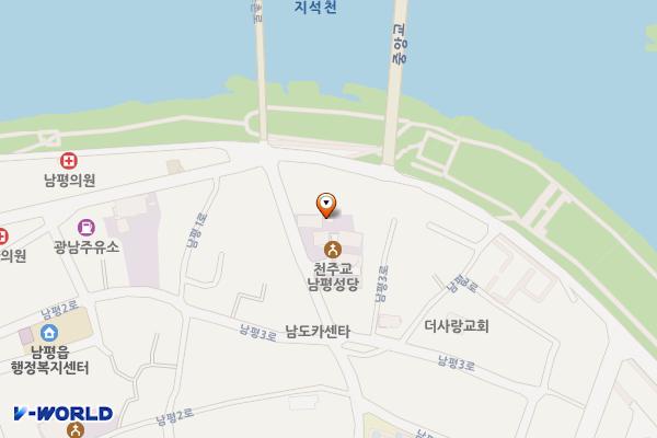 남평성당 위치 지도 — 전남광주통합특별시 나주시 남평읍 남평3로 66