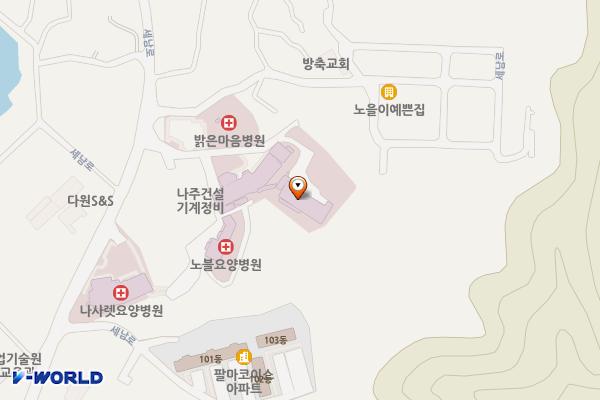 밝은마음병원 위치 지도 — 전남광주통합특별시 나주시 남평읍 세남로 1566-3