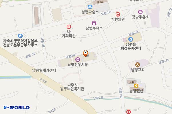 남평5일시장2 위치 지도 — 전남광주통합특별시 나주시 남평읍 지석로 21