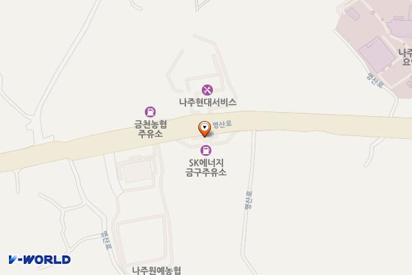 금구주유소 위치 지도 — 전남광주통합특별시 나주시 금천면 영산로 5848