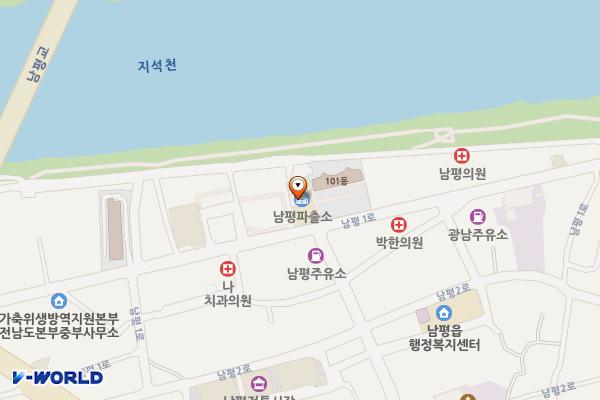 남평파출소 위치 지도 — 전남광주통합특별시 나주시 남평읍 남평1로 37