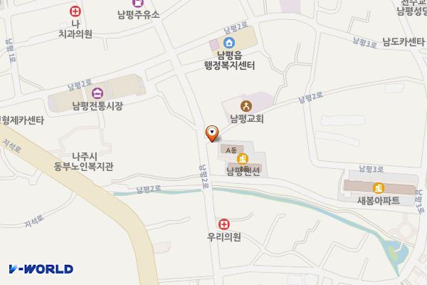 남평생활용품할인점 위치 지도 — 전남광주통합특별시 나주시 남평읍 남평2로 32