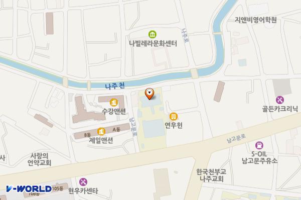 나주공공도서관 위치 지도 — 전남광주통합특별시 나주시 남고문로 51 (금성동, 나주공공도서관)