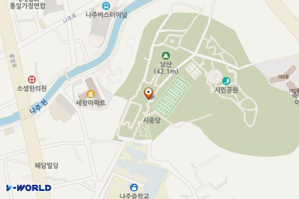 남산공원사무실 화장실 위치 지도 — 전남광주통합특별시 나주시 남내동 2-22