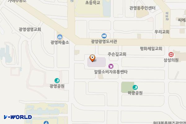 광영상설시장(상) 위치 지도 — 전남광주통합특별시 광양시 광영시장길 19 (광영동)
