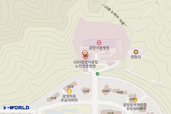 광양시공립노인전문요양병원 위치 지도 — 전남광주통합특별시 광양시 진등길 91, 공립광양노인병원 (마동)