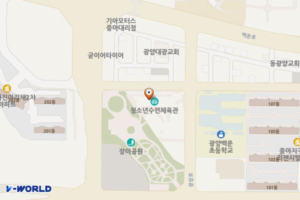광양중마도서관 화장실 위치 지도 — 전남광주통합특별시 광양시 광장로 14, 광양시립중마도서관 (중동)