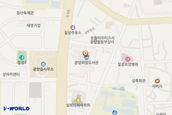 광양희망도서관 화장실 위치 지도 — 전남광주통합특별시 광양시 광양읍 인덕로 1022, 희망도서관