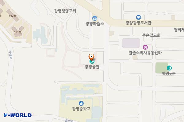 광영근린공원 위치 지도 — 전남광주통합특별시 광양시 금영로 109