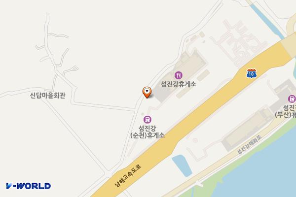 섬진강(순천)휴게소 위치 지도 — 전남광주통합특별시 광양시 진월면 신답길 24-14