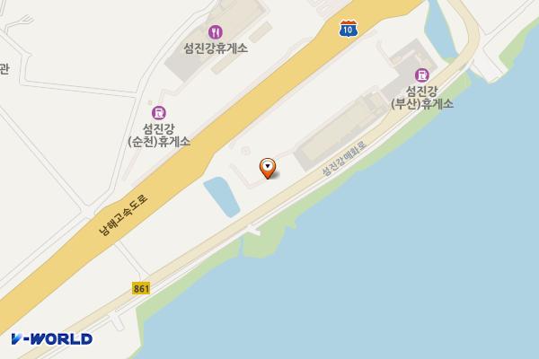 섬진강(부산)휴게소 위치 지도 — 전남광주통합특별시 광양시 진월면 섬진강 매화로 141