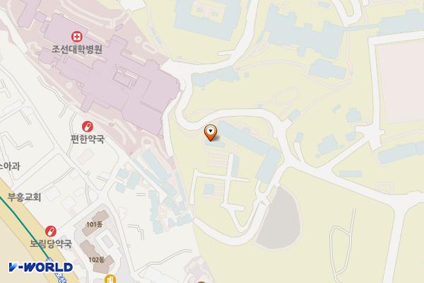 조선대학교간호대학 위치 지도 — 전남광주통합특별시 동구 조선대2길 64, 대체에너지실증연구단지 (서석동)
