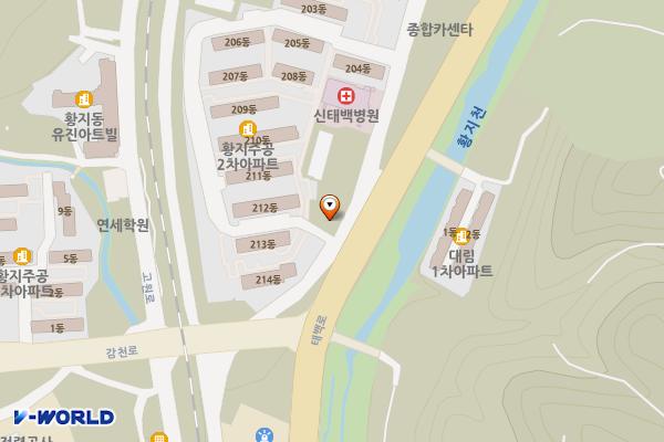 2주공후문 위치 지도 — 강원특별자치도 태백시 황지로 13-1