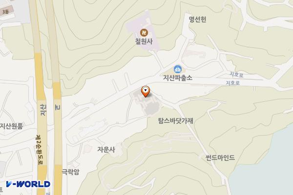 지산유원지 공영주차장 위치 지도 — 전남광주통합특별시 동구 지산동 105