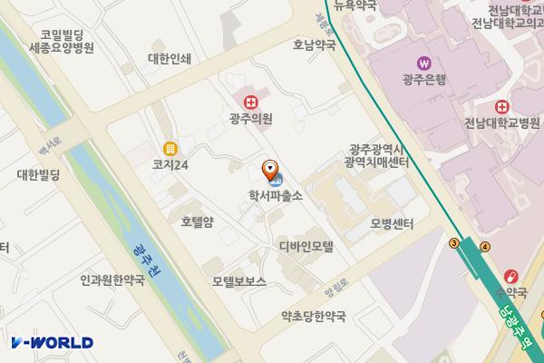 학서파출소 위치 지도 — 전남광주통합특별시 동구 양림로119번길 13, 학서파출소 (학동)