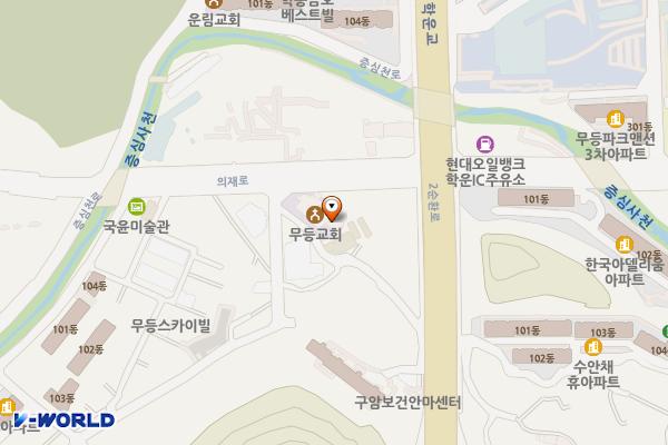광주무등교회 위치 지도 — 전남광주통합특별시 동구 의재로96번길 1 (소태동)