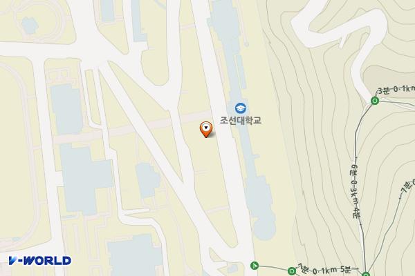 조선대학교 장미원 위치 지도 — 전남광주통합특별시 동구 필문대로 309, 조선대학교 (서석동)