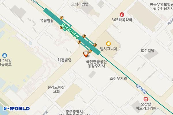 삼성생명보험(주) 위치 지도 — 전남광주통합특별시 동구 금남로 148 (금남로5가)