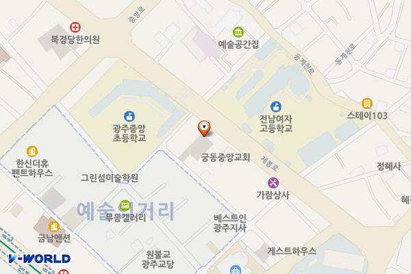 궁동공영주차장 공중화장실 위치 지도 — 전남광주통합특별시 동구 제봉로 153-4 (궁동)