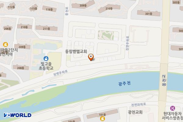 중앙대교우안화장실 위치 지도 — 전남광주통합특별시 서구 천변우하로 373 (동천동)