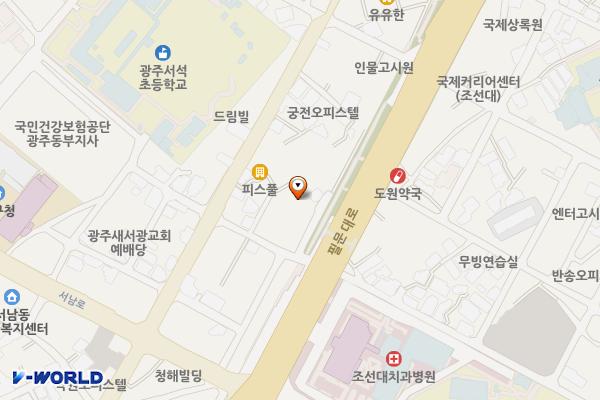 동구장애인복지관 공중화장실 위치 지도 — 전남광주통합특별시 동구 백서로198번길 7 (서석동)
