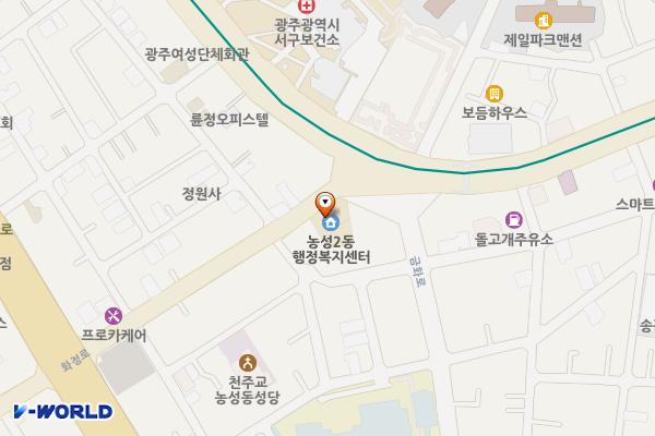 농성2동주민센터 위치 지도 — 전남광주통합특별시 서구 화정로314(농성2동)